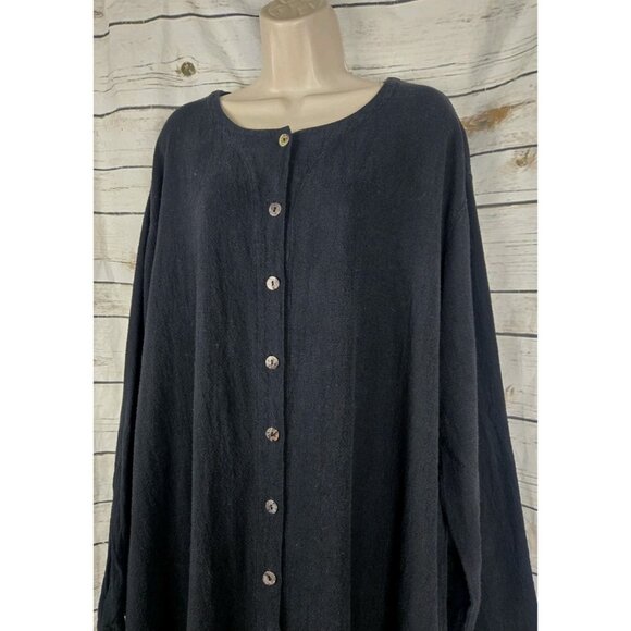 CMC Color Me Cotton Black Fringed Jacket 3X Womens 100% Cotton Long - Picture 3 of 8